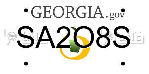 SA2O8S Georgia License Plate
