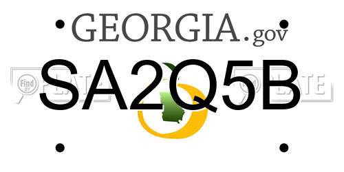 SA2Q5B Georgia License Plate