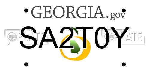 SA2T0Y Georgia License Plate