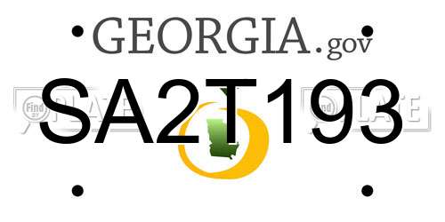 SA2T193 Georgia License Plate