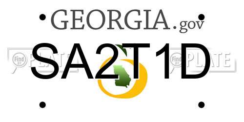 SA2T1D Georgia License Plate
