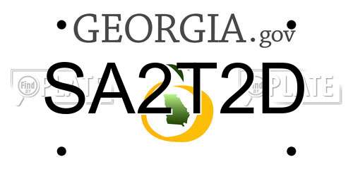 SA2T2D Georgia License Plate