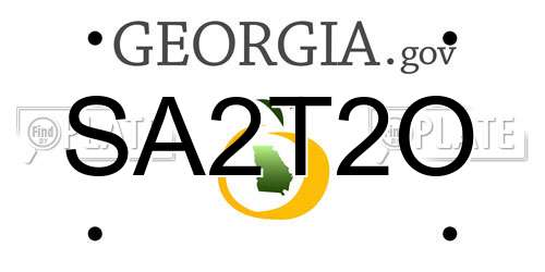 SA2T2O Georgia License Plate