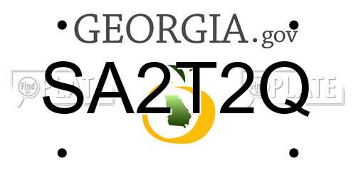 SA2T2Q Georgia License Plate