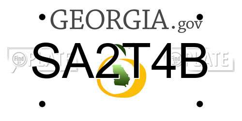 SA2T4B Georgia License Plate