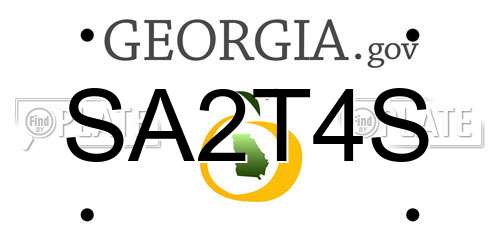 SA2T4S Georgia License Plate