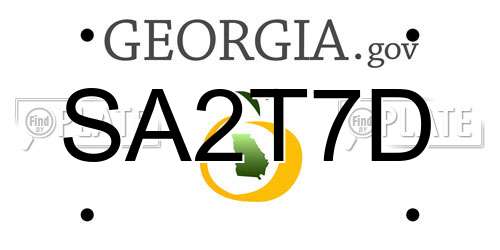 SA2T7D Georgia License Plate