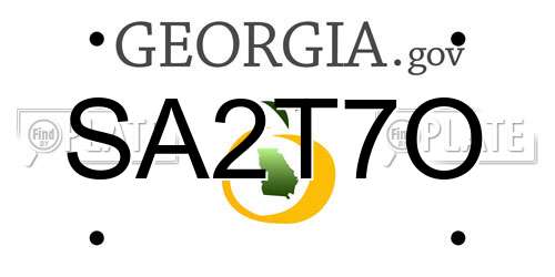 SA2T7O Georgia License Plate