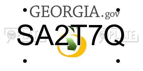 SA2T7Q Georgia License Plate
