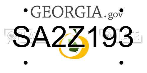 SA2Z193 Georgia License Plate