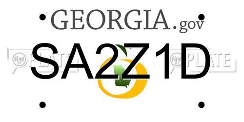 SA2Z1D Georgia License Plate