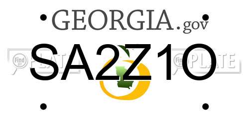SA2Z1O Georgia License Plate