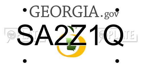 SA2Z1Q Georgia License Plate