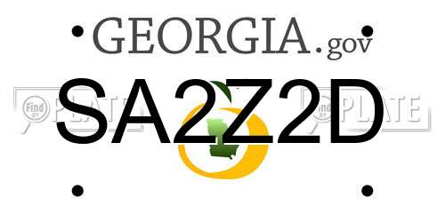 SA2Z2D Georgia License Plate