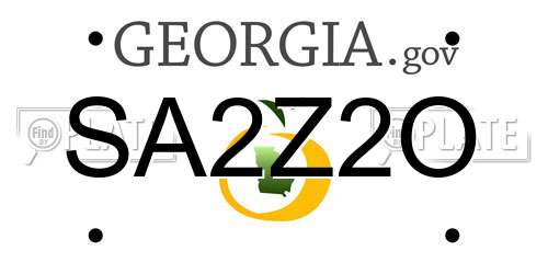 SA2Z2O Georgia License Plate