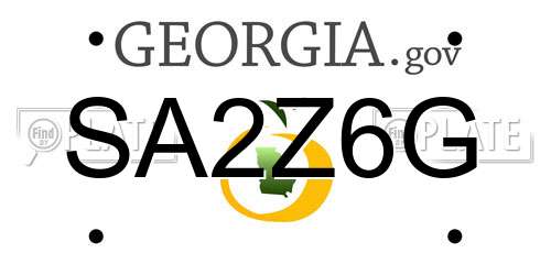 SA2Z6G Georgia License Plate