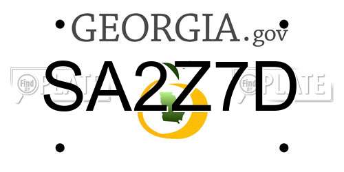 SA2Z7D Georgia License Plate