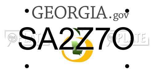 SA2Z7O Georgia License Plate