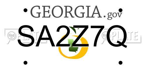 SA2Z7Q Georgia License Plate
