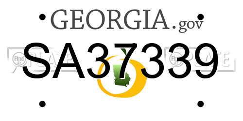 SA37339 Georgia License Plate