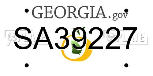 SA39227 Georgia License Plate
