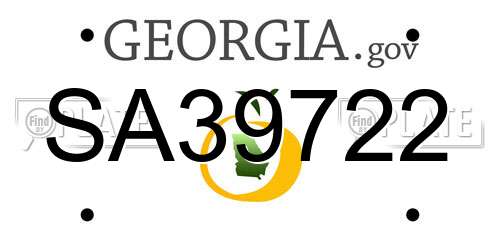 SA39722 Georgia License Plate