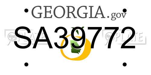 SA39772 Georgia License Plate