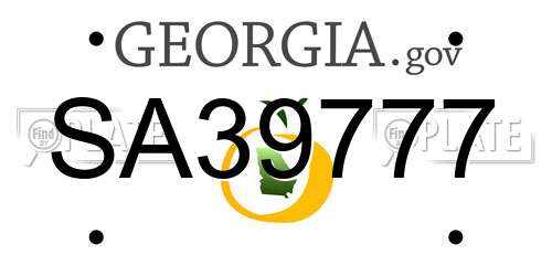 SA39777 Georgia License Plate