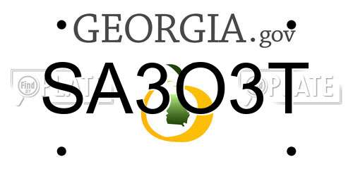 SA3O3T Georgia License Plate