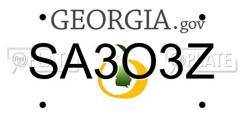 SA3O3Z Georgia License Plate