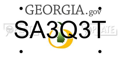 SA3Q3T Georgia License Plate