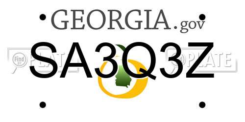 SA3Q3Z Georgia License Plate