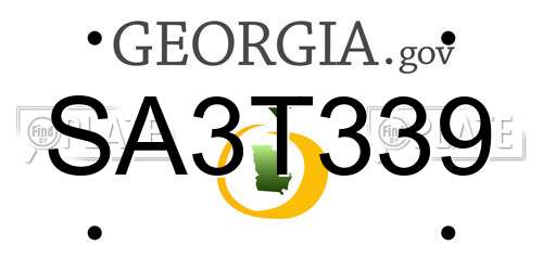 SA3T339 Georgia License Plate
