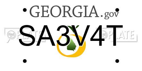 SA3V4T Georgia License Plate