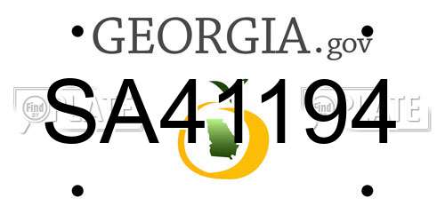 SA41194 Georgia License Plate