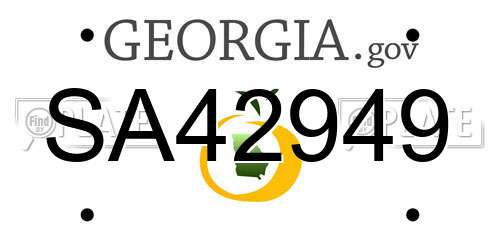 SA42949 Georgia License Plate