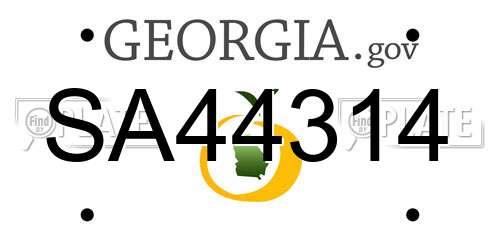 SA44314 Georgia License Plate