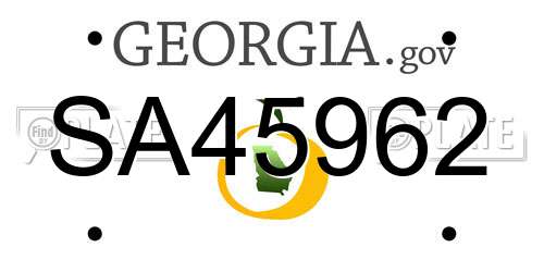 SA45962 Georgia License Plate