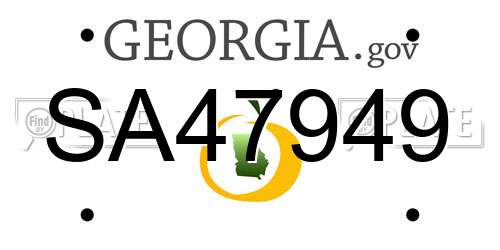 SA47949 Georgia License Plate