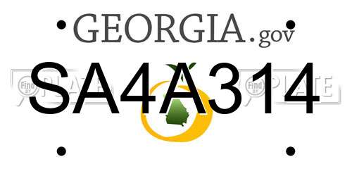 SA4A314 Georgia License Plate
