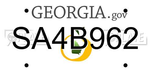 SA4B962 Georgia License Plate