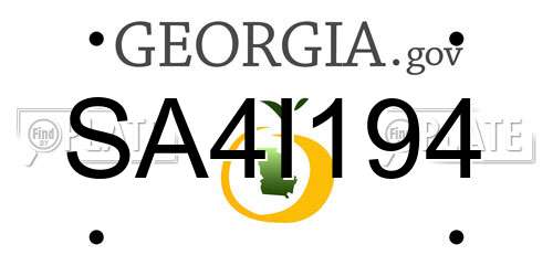 SA4I194 Georgia License Plate