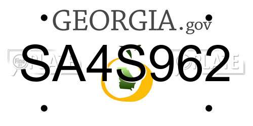 SA4S962 Georgia License Plate