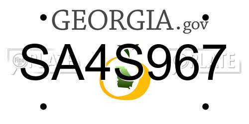 SA4S967 Georgia License Plate