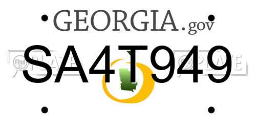 SA4T949 Georgia License Plate