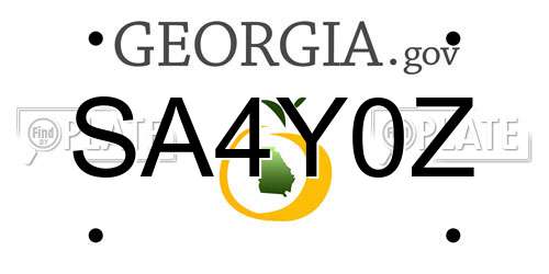 SA4Y0Z Georgia License Plate