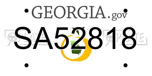 SA52818 Georgia License Plate