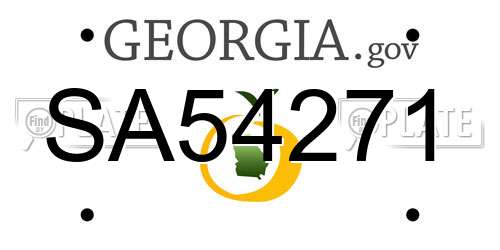 SA54271 Georgia License Plate