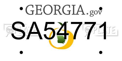 SA54771 Georgia License Plate