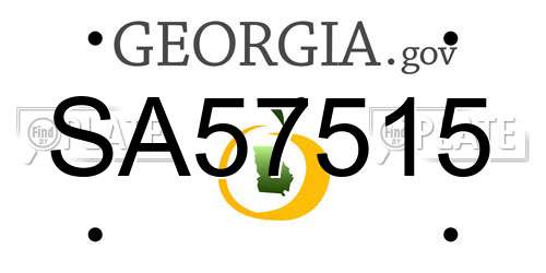 SA57515 Georgia License Plate
